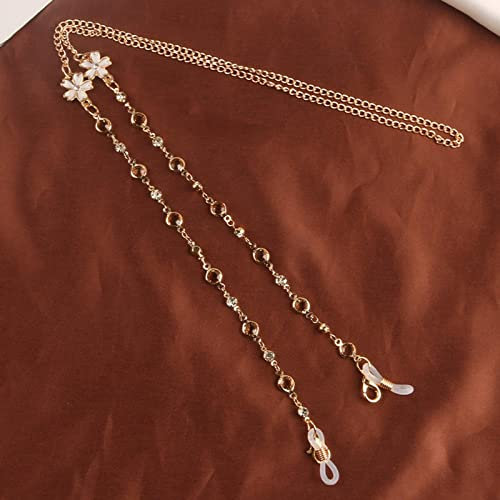 Brillenkette Fashion Chic Damen Sonnenbrillen Ketten Lesen Perlen Brillenkette Brillen Kordel Lanyard Brillen Halskette Braun