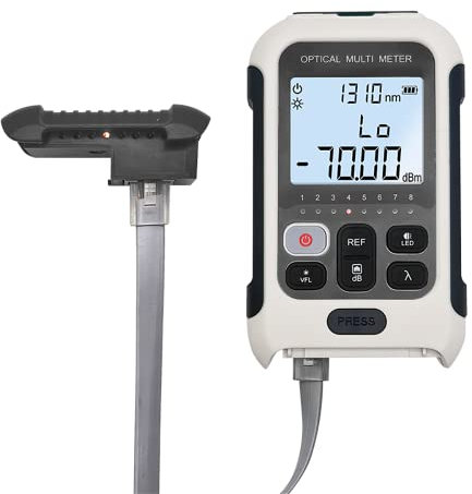 ALLGRIIT All in 1 Optisches Leistungsmessgerät mit visueller Fehlersuche und RJ45 Kabelverfolgung Multifunktionales Glasfasertestgerät mit Li-Ionen Akku (AT-TM570OPMVFL)