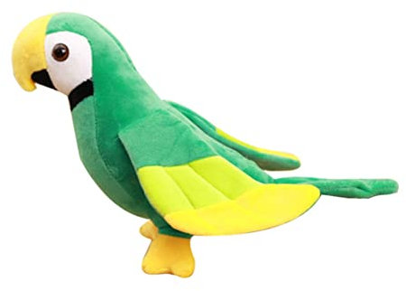 jojofuny Papagei Plüschtier Plüschvogelspielzeug Grün 25cm Simulation Vogel Stofftier für Kinder Party Dekoration Wohnzimmer