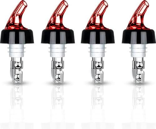 Minismus 4 pièces 4cl Becs à Liqueur – Becs Verseurs Alcool - Dosage bec verseur - Doseur/Bec Verseur - Convient par exemple pour le vin, le schnaps, les cocktails et l'huile