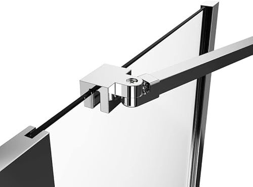 Ersatz Stabilisator 50cm 2 Stück Edelstahl Haltestange für Duschwand, Duschkabine Stabilisierungsstange für Glasstärken 5-8 mm, Stabilisator Winkel flexibel einstellbar für Seitenwand Fixiert Silber