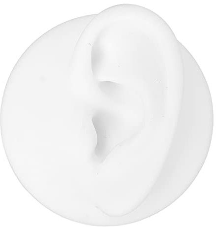 ANKROYU Silikon Ohr Modell, Weiß Ohrstöpsel aus Weichem Silikon, Menschliches Ohr Modell für Linkes und Rechtes Ohr, Simulation Ohr für Training(Oreille gauche)