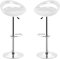 homewell Barhocker 2er Set, Sitz aus ABS-Kunststoff, Drehbare Barhocker Höhenverstellbar 55 bis 75 cm, Metall Basis aus Edelstahl mit Fußstütze (2, White)