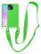 VooDirop Compatible with iPhone 12 Mini Case with Lanyard Crossbody iPhone Case with Strap Adjustable Shockproof Drop Protection Silicone Phone Cover for iPhone 12 Mini 5.4’’ Neon Green