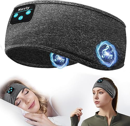 Navly Cuffie Bluetooth con fascia per dormire, per dormire, comode cuffie per donne, per dormire e rilassarsi, idea regalo per donne e uomini