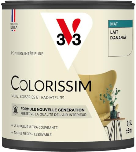 V33 Peinture multi-supports Colorissim® Lait d'ananas Mat 0,5L
