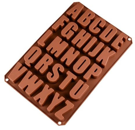 KOMUNJ Molde de silicona con 26 letras, molde para jabón, molde para chocolate, para hacer joyas, llaveros, colgantes, decoración, manualidades, GJZMMJ-1-A