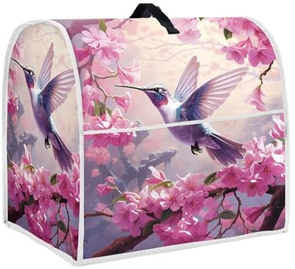 DISNIMO Hummingbird Floral Stand Mixer Cover Kitchen Aid Mixer Dust Covers with Pocket and Top Handle,Dust Proof Stain Resistant Food Processor Covers Kitchen Appliance Protection