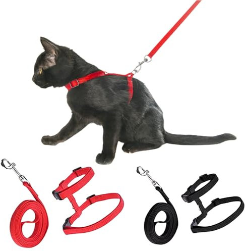 Katzengeschirr mit Leine Ausbruchsicher,Katzengeschirr, Verstellbare Katzenleine mit Geschirr für Katzen, Nylon Katzen Leine, Katzengeschirr Kitten für Kleine Katzen und Hunde