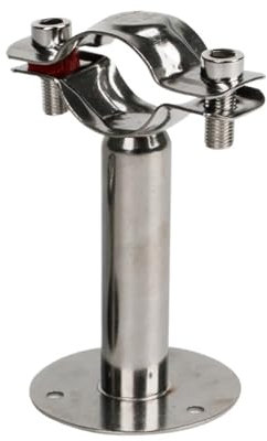 CooPo 1PCS 12mm-89mm Tube O/D Stainless Steel Pipe Clamp Clip Support Bracket With Base Plate Pole Length 50mm/100mm/150mm (Size : 45-48mm L150mm)