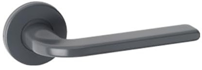 URBNLIVING Gloucester Metal Lever Latch Door Handles Set Round Rose Design for Internal & External Use, Durable and Stylish, Easy Installation, Secure and Elegant for Home or Office (Grey Rose)