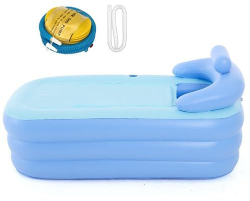 Vasca da bagno per adulti – Vasca da bagno pieghevole | Vasca da bagno gonfiabile per adulti 153 x 76 cm, vasca idromassaggio gonfiabile, vasca da bagno pieghevole gonfiabile, tappo 'acqua