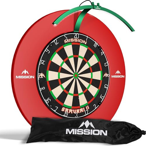 Mission Darts TOR100 Torus 100 | Dart Board LED Folding Portable Dartboard Travel Lighting System (Metallic Green)