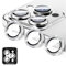 LucBuy Diamond Camera Lens Protector for iPhone 12 Pro, Sparkling Camera Lens Cover Film Stickers, Tempered Glass Screen Cover, Individual Auto-Align Metal Rings Phone Decorations