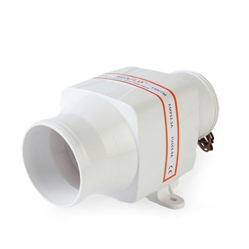 JOVERI Marine Boat In Line Bay Bilge Air Blower Ventilation Four Blade Practical Durable Anti Corrosion Vent Fan Mute Strong Ventilation Fan(24V 270CFM)