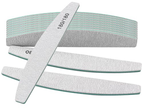 12 Pcs Nail Files, Nail File Professional 180/180 Grit, Nail Files for Natural Nails, Nails File Set Washable and Reusable, Emery Board for Nail Grooming Styling, Double-Sided Professional Nail File