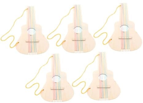DRESSOOS 5 Teiliges Set Mit Doodle Zeichnung Gitarre DIY E Gitarre Unvollendetes Gitarrenmodell Instrumente Spielzeug DIY Gitarren Set Unvollendetes Gitarren Set Unvollendete