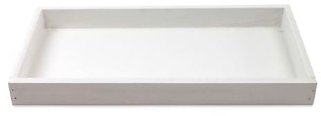 Holz Serviertablett 40 x 16 cm in weiß - längliches Deko-Tablett als rechteckige Holz-Schale für Weihnachten Tischdeko - Kleines Holz-Tablett als moderner Adventskranz Kerzenhalter Rohling