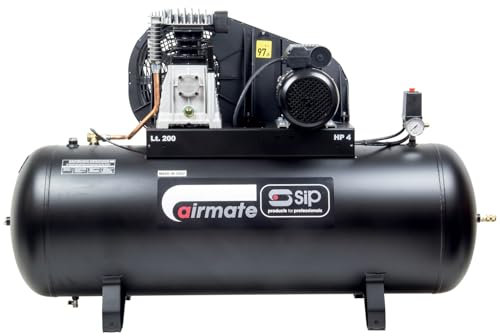 SIP Airmate PX4/200B Belt Drive Air Compressor, 230V 18A, 200L, 4hp / 3kW, 145psi / 10 Bar 18CFM 97dB