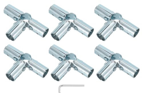 sourcing map 18Pcs Structural Pipe Connector, 4 Way Corner Fitting End Rail Clamps, Metal Joint Chain Link Fence Clamp Fit OD 1 Inch (25mm) Tube for Fence, Shelf Set-Ups