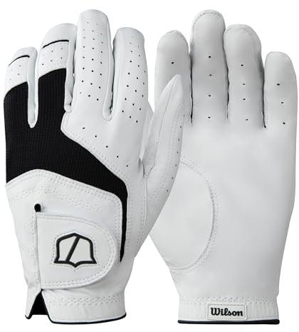 WILSON Staff Conform Golfhandschuh für Herren, Cadet, Linke Hand, Weiß/Schwarz, Größe S
