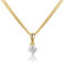 MIORE Schmuck, HalsKette Damen, vergoldete Kette Silber 925, Kettenanhänger Gold 375 9kt mit Diamant 0.15 Ct, Echt Gold Anhänger, Gliederkette Silber, Silberkette, Damen Schmuck Handgemacht