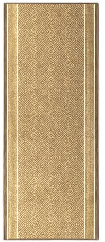 KARAT Premium Teppichläufer - Modernes Rauten-Design - Teppich - Läufer für Küche, Flur & Wohnraum - Flurläufer Küchenläufer Flurteppich (Olymp) (Beige, 80 x 200 cm)