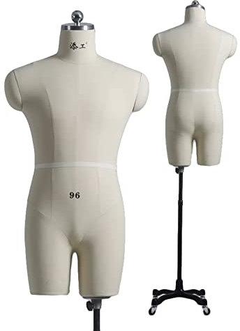 Nähen von Schneiderpuppen und Schaufensterpuppen für Herren, vollständig ansteckbare Schaufensterpuppe in Übergröße zum Nähen von Herrenkleidung, Hosen und Hosen, Schneiderpuppe mit Ständer, volle