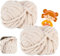 Dicke Wolle Garn 500 g ca.54 m, Milchig Weiß Chunky, Grobstrick Weiches Wollgarn für Decke, XXL Riesen Wolle Perfekt zum Weben von Schals Mützen Haustier Nest (05-Beige)