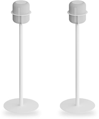 Heavy Duty, Powder Coated Steel Speaker Stand for Apple HomePod Gen 1 and Gen 2 (White Pair)