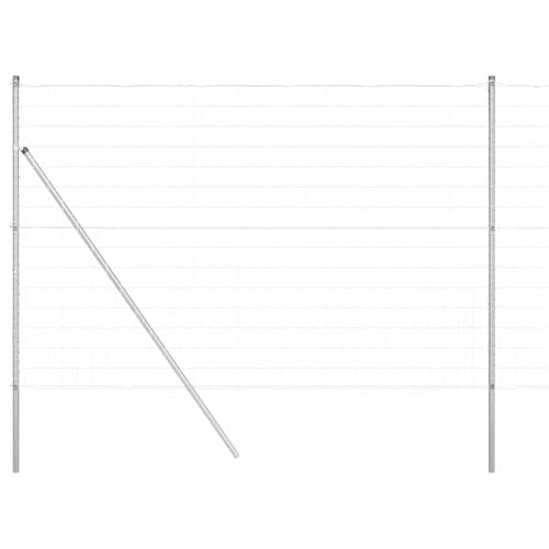 vidaXL Clôture avec poteau Argenté 1,6 x 10 m Acier et PVC, Clôture de jardin et terrasse, panneaux modernes, barrière durable, style et vie privée au meilleur prix