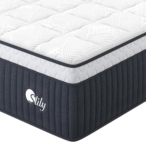 slily Matelas 140x190 30 cm Épaisseur Matelas Hybride à Ressorts Indépendan Ensachés et Mousse à Mémoire de Forme Gel, H3 H4 Ferme 7 Zones Confort Respirant Matelas 2 Personnes, Oeko-tex