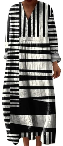Generisch Sommerkleid Damen, Kleid Damen Sommer, Strandkleid Lang Maxikleider V Ausschnitt Sommerkleider Leicht Und Luftig Boho Kleid Elegante Midikleid Langes Freizeitkleid
