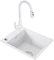 HUIBBGO Fregadero de Cocina Blanco de Acero Inoxidable 304 para Apartamentos pequeños, Grifo extraíble Blanco, Accesorios completos