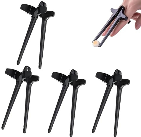 4-Stück Fingerstäbchen für Gamer Finger Stäbchen, Chips Essen Ohne Fettige Zange Finger, Hand-free Snack Chopsticks, Snack Sushi Zange Hände, Zocker Zubehör, Essstäbchen Hilfe (Schwarz)