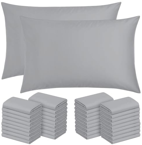 Moonlight Bedding Pillow Cases 50 Pack – Silver Pillowcases Envelope Closure Super Soft Brushed Microfiber Standard House Wife Pillow Covers, (50 X 75 CM)