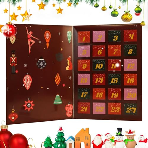 Holiday Countdown Kalender - 24 Tage Leere Wiederbefüllbare Partybeutel - Urlaub Countdown Kalender - Für Zuhause Wohnzimmer Schlafzimmer Schule Party Tägliche