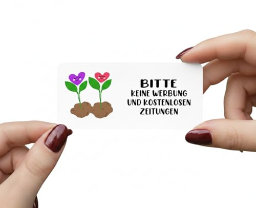 2Stk Aufkleber keine Werbung briefkasten|Wetterfest|Sticker umweltfreundlich| 8x3 cm|Aufkleber mit Schutzfolie| schild keine werbung für briefkasten selbstklebend| Keine Reklame