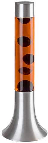 rabalux Poppilol LED-Lava-Lampe 25 W Wachseffekt | Lava Silber Sockel Glaskolben Dekorative Beleuchtung | austauschbare Lichtquelle NICHT IM SET ENTHALTEN (Orange)