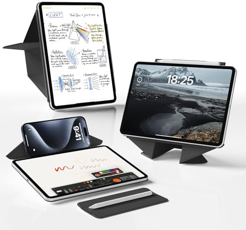 JKSML Magnetisch Hülle für iPad mini (A17 Pro) 7/6 Generation - Schwarz | Verschiedene Winkel, Leicht Hartschale mit Abnehmbare Stifthalter, Arbeiten Unterwegs, für 2024/2021 model 8,3 Zoll