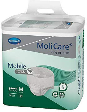 MoliCare Premium Mobile Einweg Pull Up Pants - Diskrete Anwendung für Damen und Herren mit Inkontinenz - 5 Tropfen - Größe M - 42 Stück