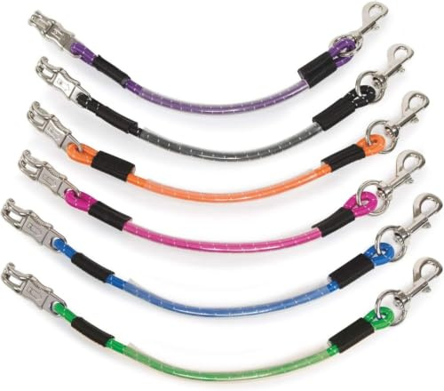 Shires Heavy Duty Bungee Trailer Tie - 62cm Shock Absorbing Horse Tie with Panic Release Clip Orange