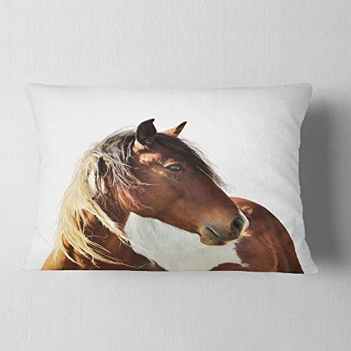 Designart Lendenkissenbezug, Motiv: braunes Pferd, für Wohnzimmer, Sofa, 30,5 x 50,8 cm