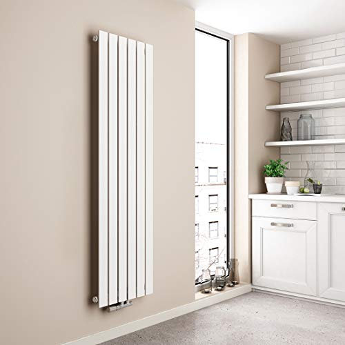 EMKE Vertikal Heizkörper 1600x460mm, Flachheizkörper Einlagig Design Heizkörper Flach Paneelheizkörper Mittelanschluss Heizung Weiß 850W