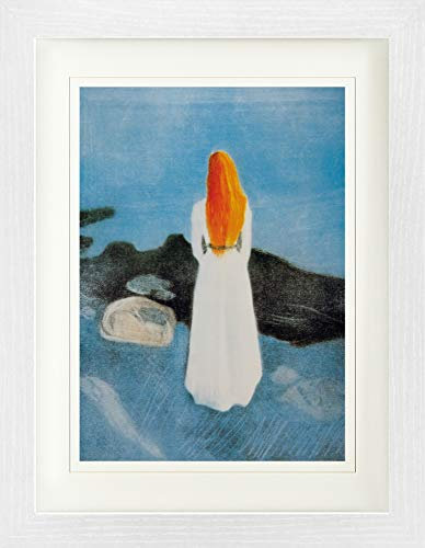 1art1 Edvard Munch Poster Mädchen Auf Dem Pier, 1901 Gerahmtes Bild Mit Edlem Passepartout | Wand-Bilder | Im Bilderrahmen 40x30 cm