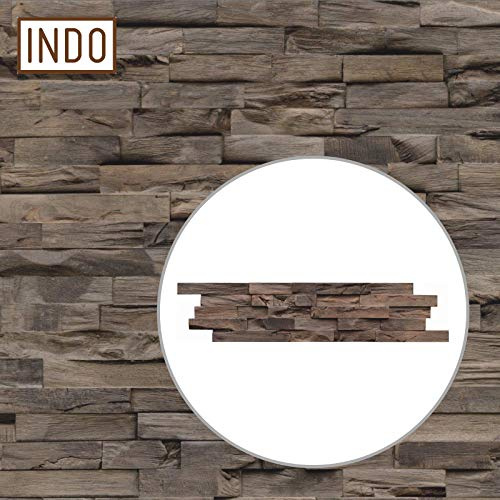 INDO Echtholz Wandverkleidung 3D Holzverblender Beachwood Coffee