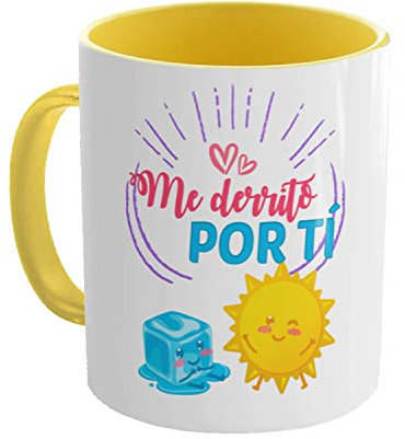 Kembilove Taza Graciosa Pareja - Taza de Desayuno Me derrito por tí - Regalo Original de Taza de café con Frases graciosas - Regalo Original Novias, Parejas, Enamorados, San Valentín