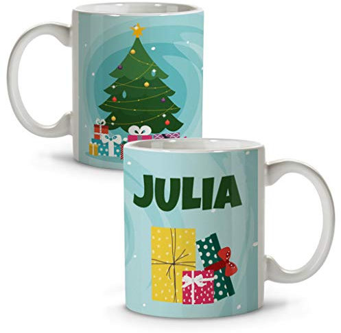 LolaPix Taza Personalizada con Nombre. Regalos Navidad Personalizados. Tazas Personalizadas de cerámica. Varios diseños y Colores de Interior. ÃRBOL DE Navidad