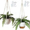 Bouqlife Perchas de macramé de 43 pulgadas grandes para macetas de hasta 12 pulgadas, extralargas con ganchos resistentes, sin borla, cuerda de algodón, soportes para plantas colgantes (beige, paquete