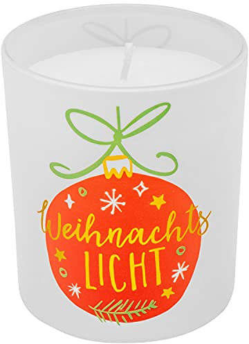 GRUSS & CO 49889 Geschenk-Box Weihnachtslicht, Vanille-Duft, Höhe 8 cm Kerze, Glas, Wachs, Mehrfarbig, Durchmesser 7 cm, 347